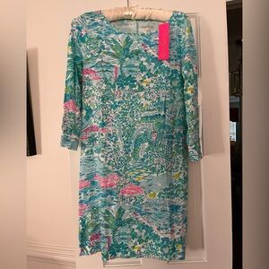 Lilly Pulitzer Blue and Green Sheath Dress Resort Wear